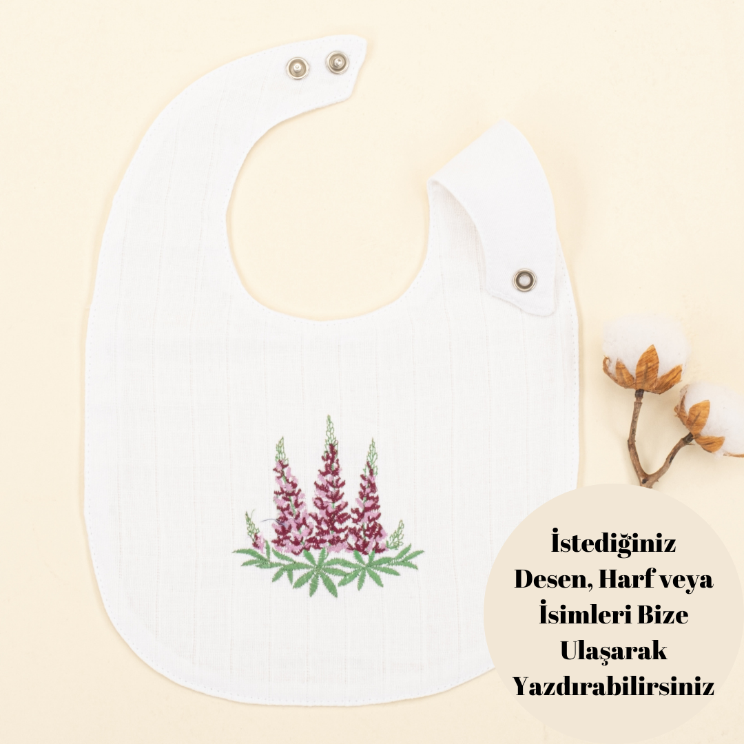 Kişiselleştirilmiş Mama Önlüğü - Beyaz Muslin