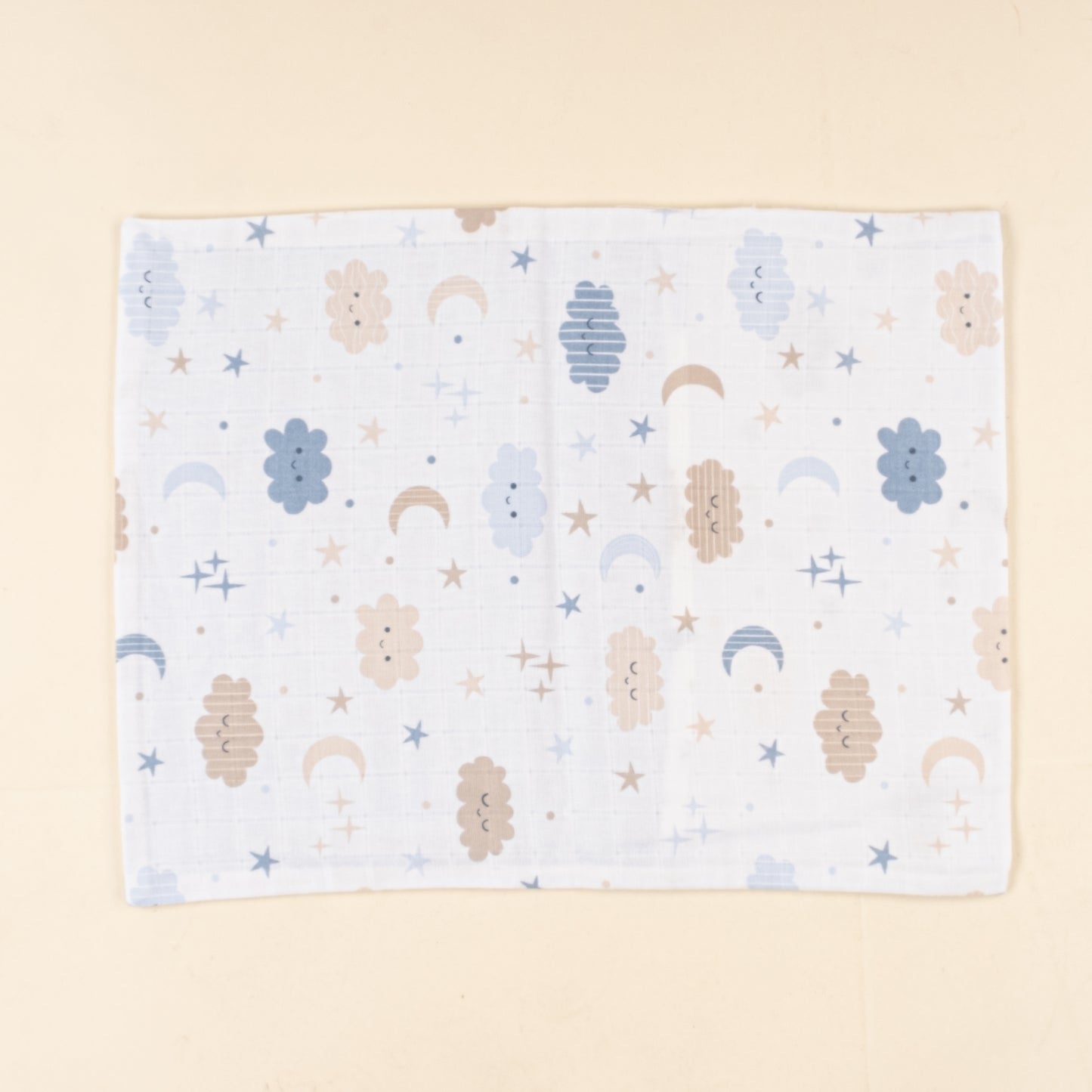 Bebek Yorgan Nevresim Seti - İki Katlı Organik Muslin - Bebe Mavi - Mavi Bulut