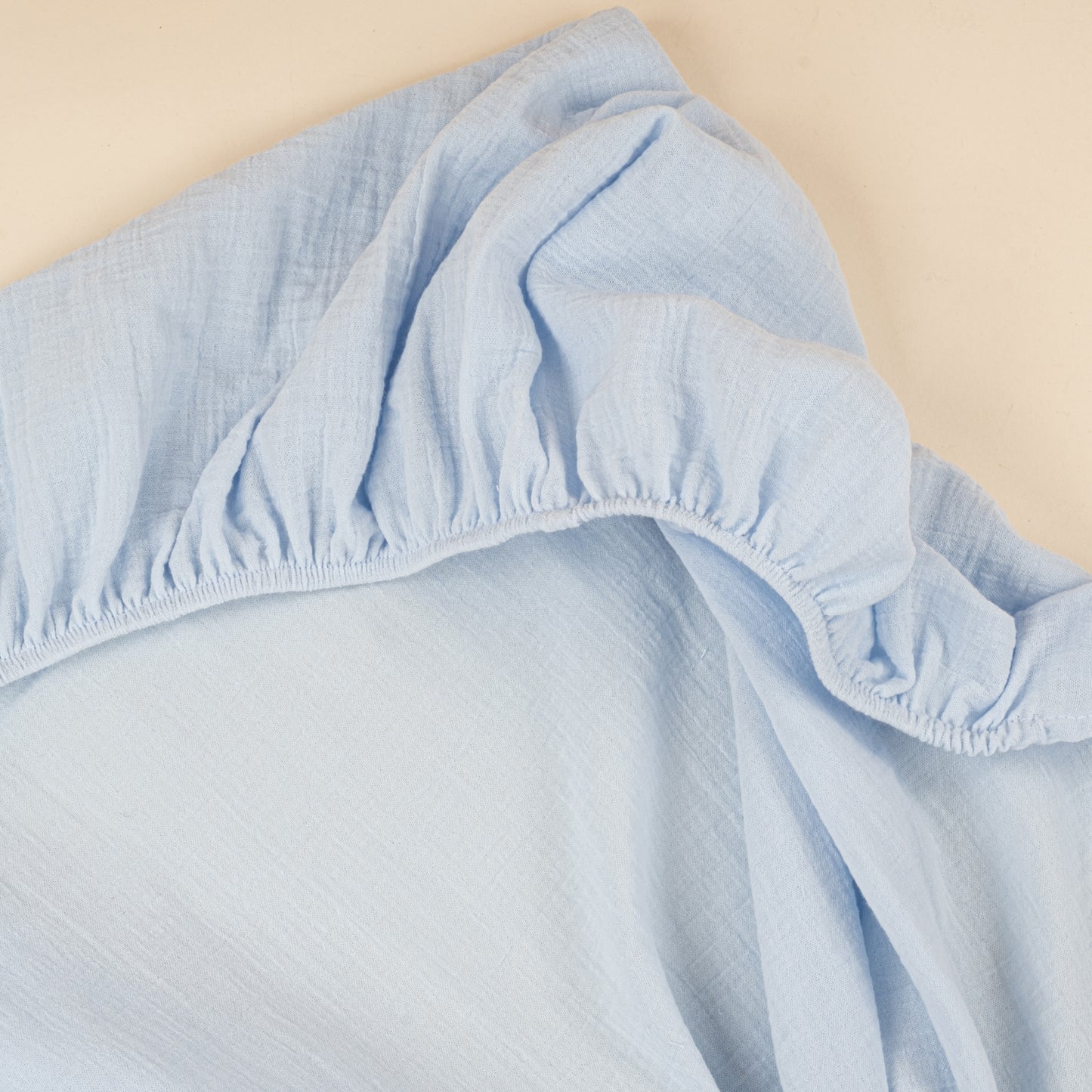 Bebek Yorgan Nevresim Seti - İki Katlı Organik Muslin - Bebe Mavi