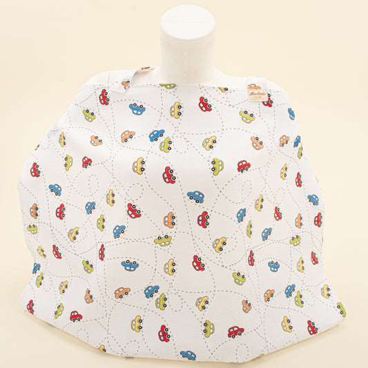 Çift Katlı Muslin Emzirme Önlüğü - Renkli Arabalar