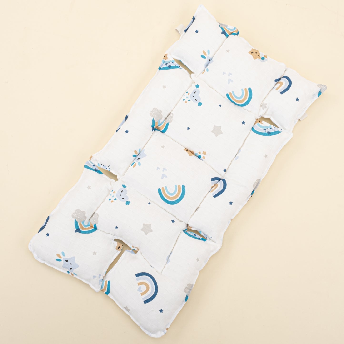 Bebek Arabası Minderi - Mavi Gökkuşağı