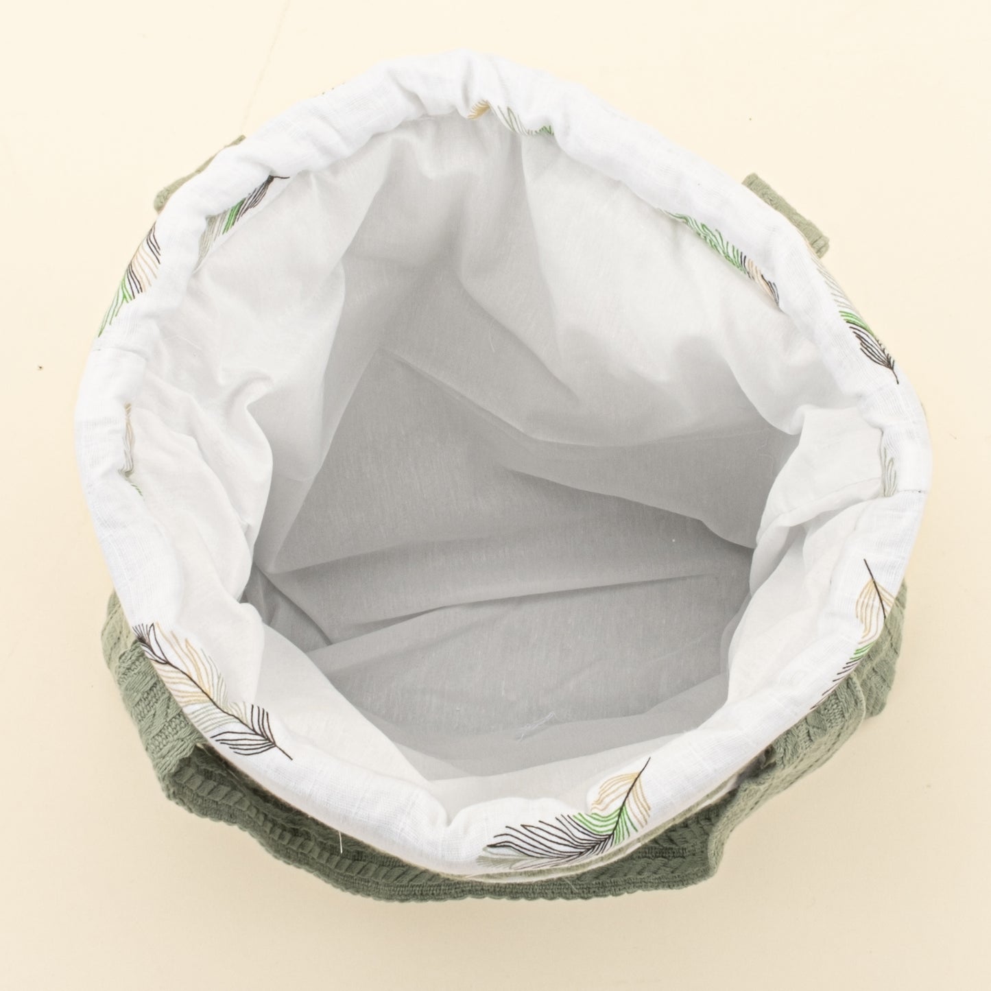 Bebek Bakım Çantası - Koyu Yeşil Örgü - Yeşil Tüy