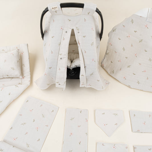 11 Parça Avantajlı Set - Tek Katlı - Pembe Çiçek