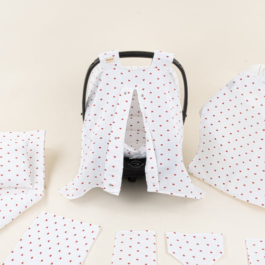 11 Parça Avantajlı Set - Tek Katlı - Kırmızı Kalp