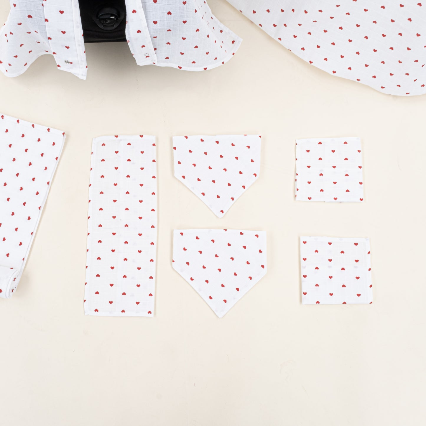 11 Parça Avantajlı Set - Tek Katlı - Kırmızı Kalp