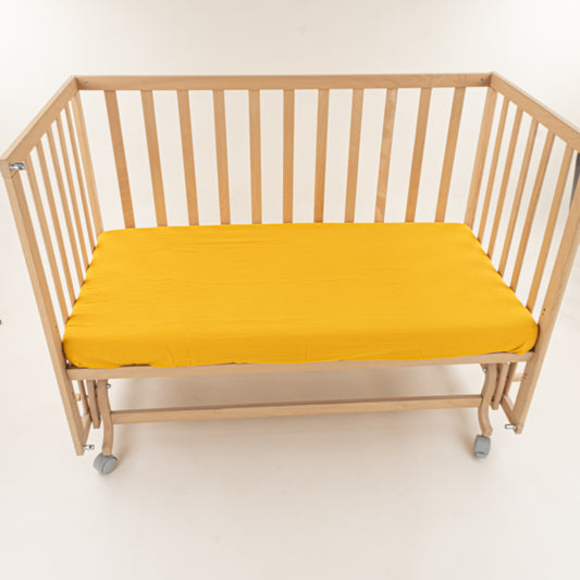 Bebek Lastikli Çarşaf ve Yastık Kılıfı - Dört Katlı Organik Muslin - Hardal