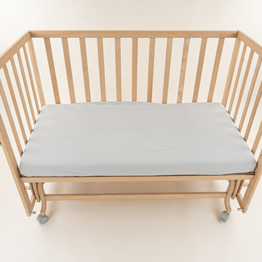 Bebek Lastikli Çarşaf ve Yastık Kılıfı - İki Katlı Organik Muslin - gri