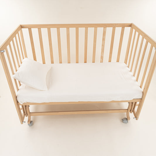 Bebek Lastikli Çarşaf ve Yastık Kılıfı - İki Katlı Organik Muslin - Krem