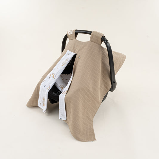 Puset Seti - Çift Taraflı - Toprak Muslin - Kahverengi Ördek