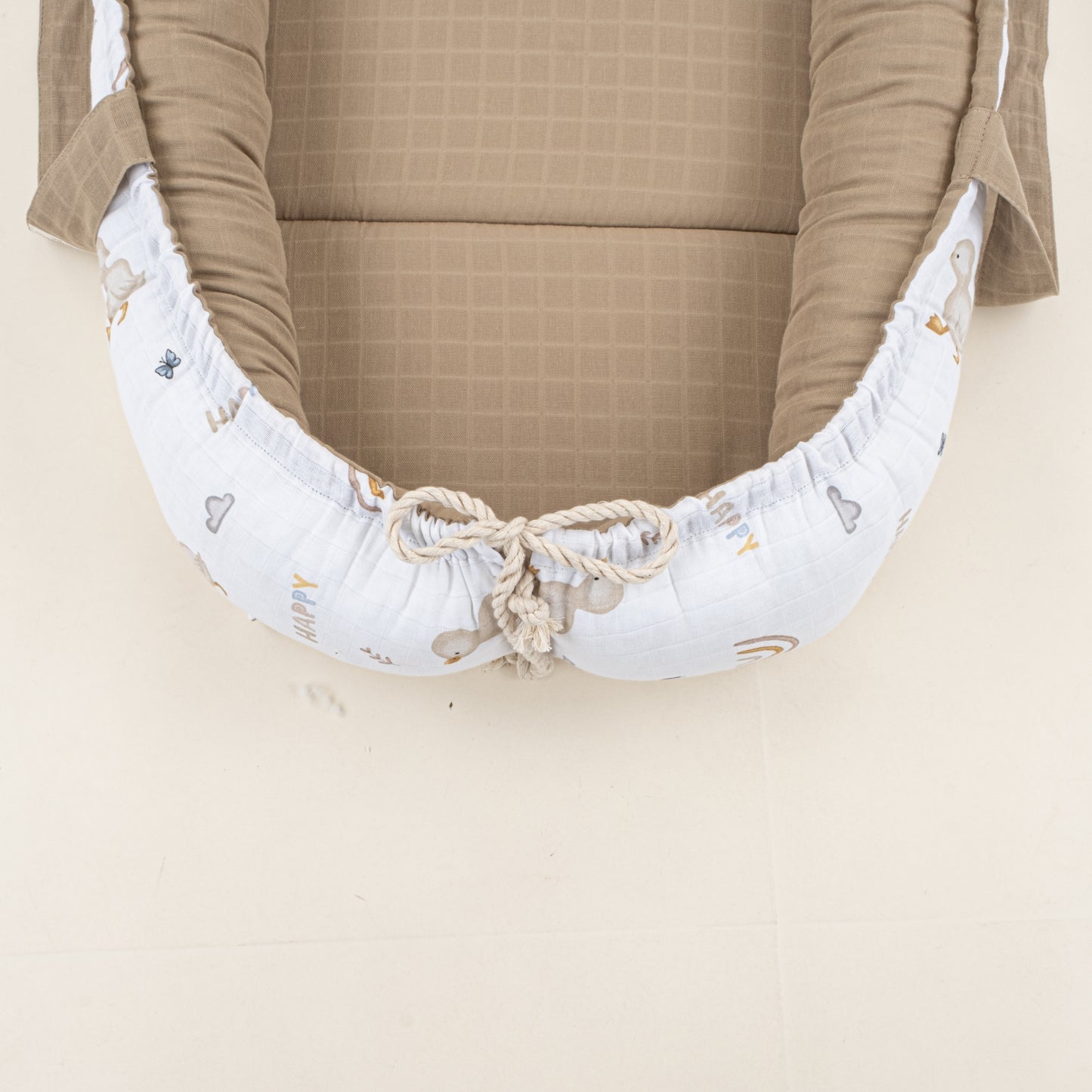 Babynest ve Yastık - Çift Taraflı - Toprak Muslin - Kahverengi Ördek