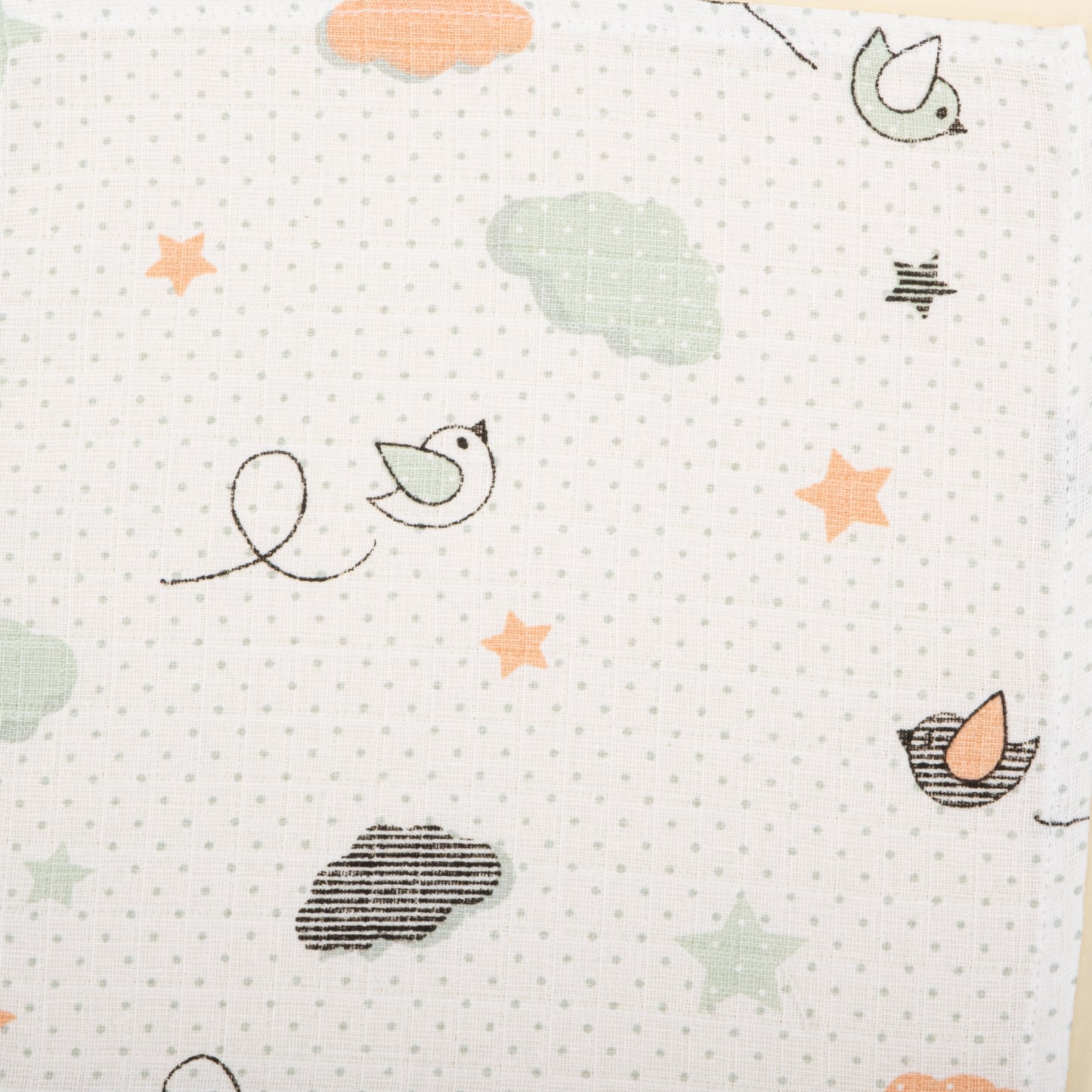 Önlük ve Mendil Seti - Tek Taraflı - Kuş