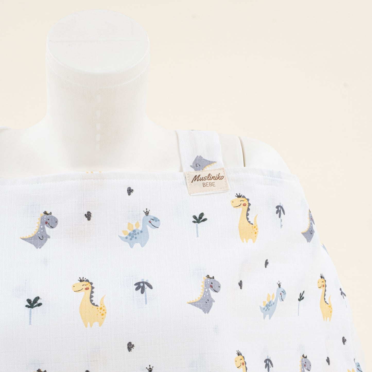 Çift Katlı Muslin Emzirme Önlüğü - Dino