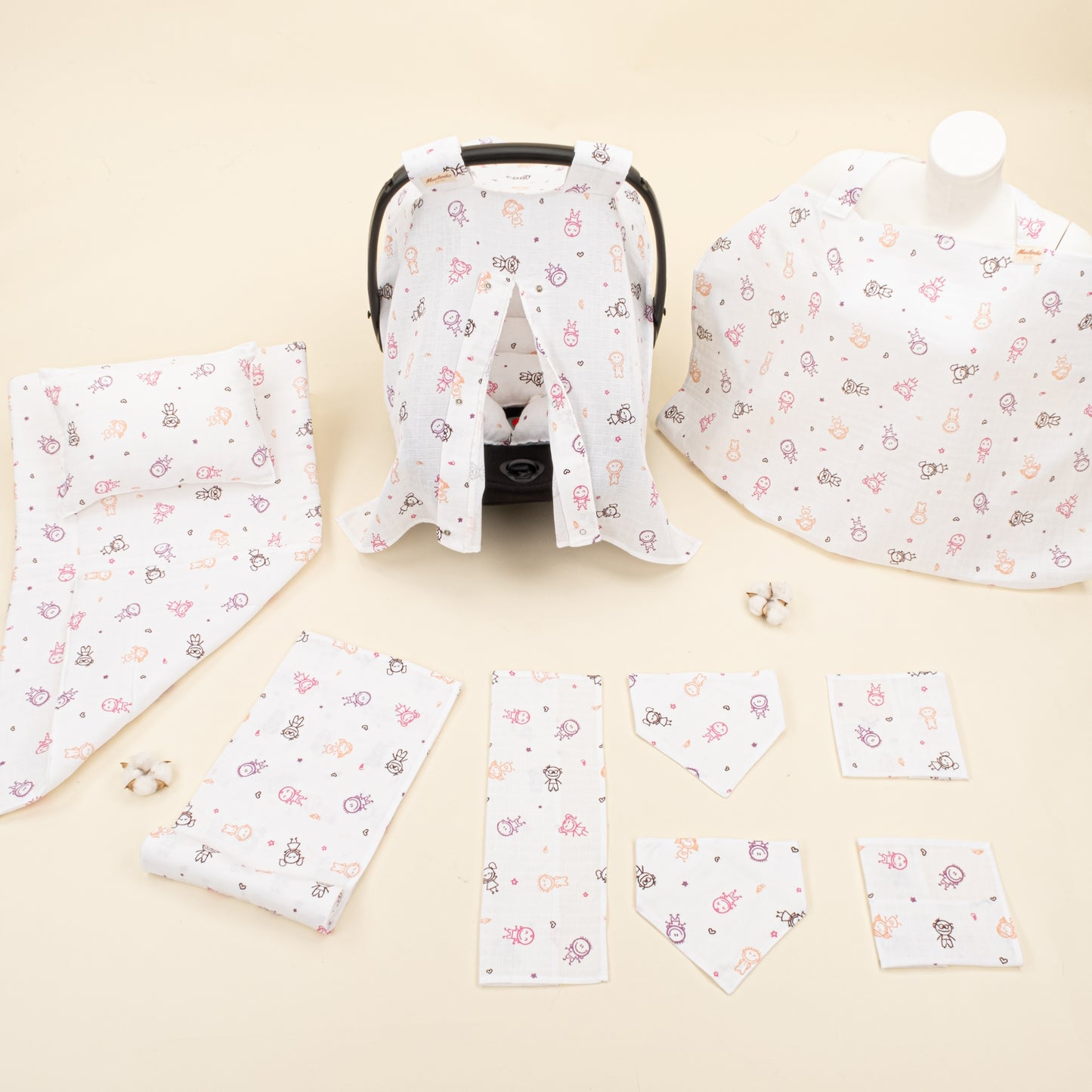 11 Parça Avantajlı Set - Tek Taraflı - Pembe Çubuk Bebekler