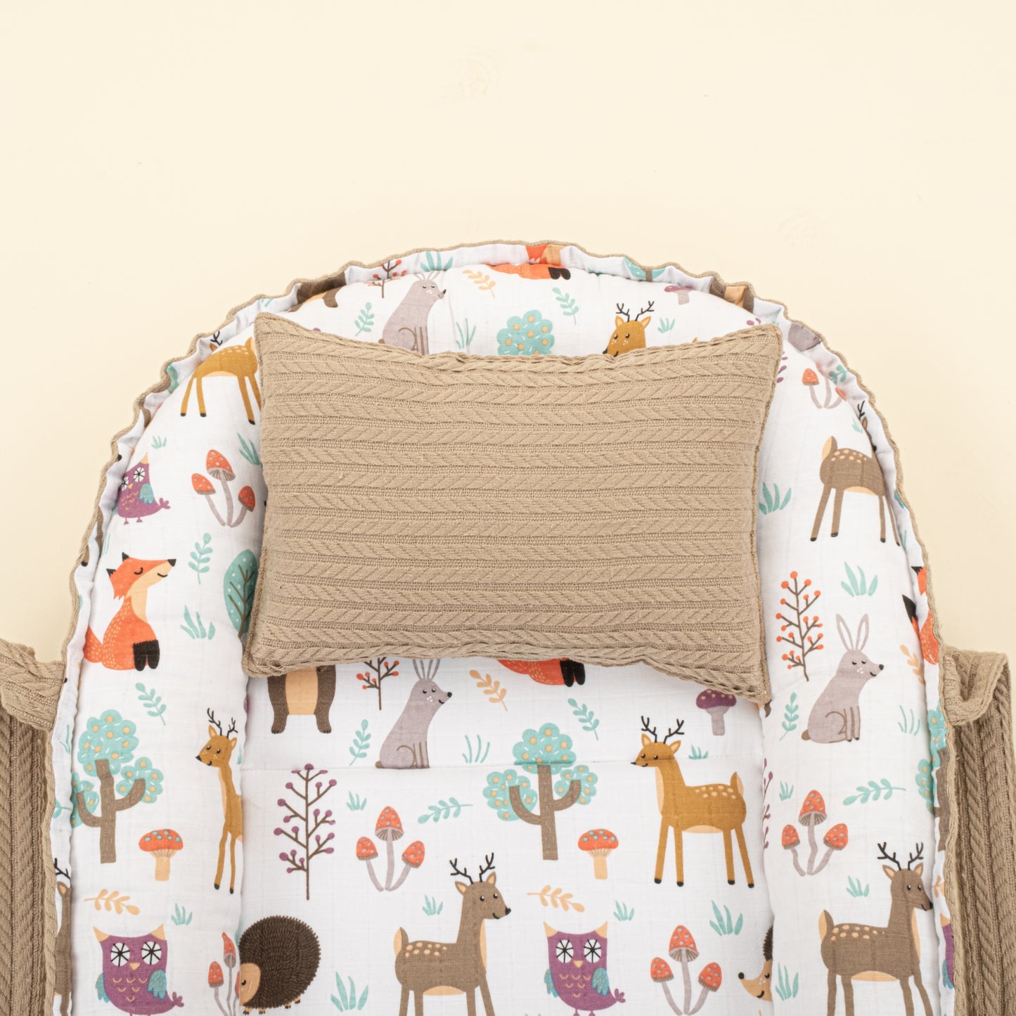 Babynest ve Yastık - Çift Taraflı - Taş Örgü - Orman