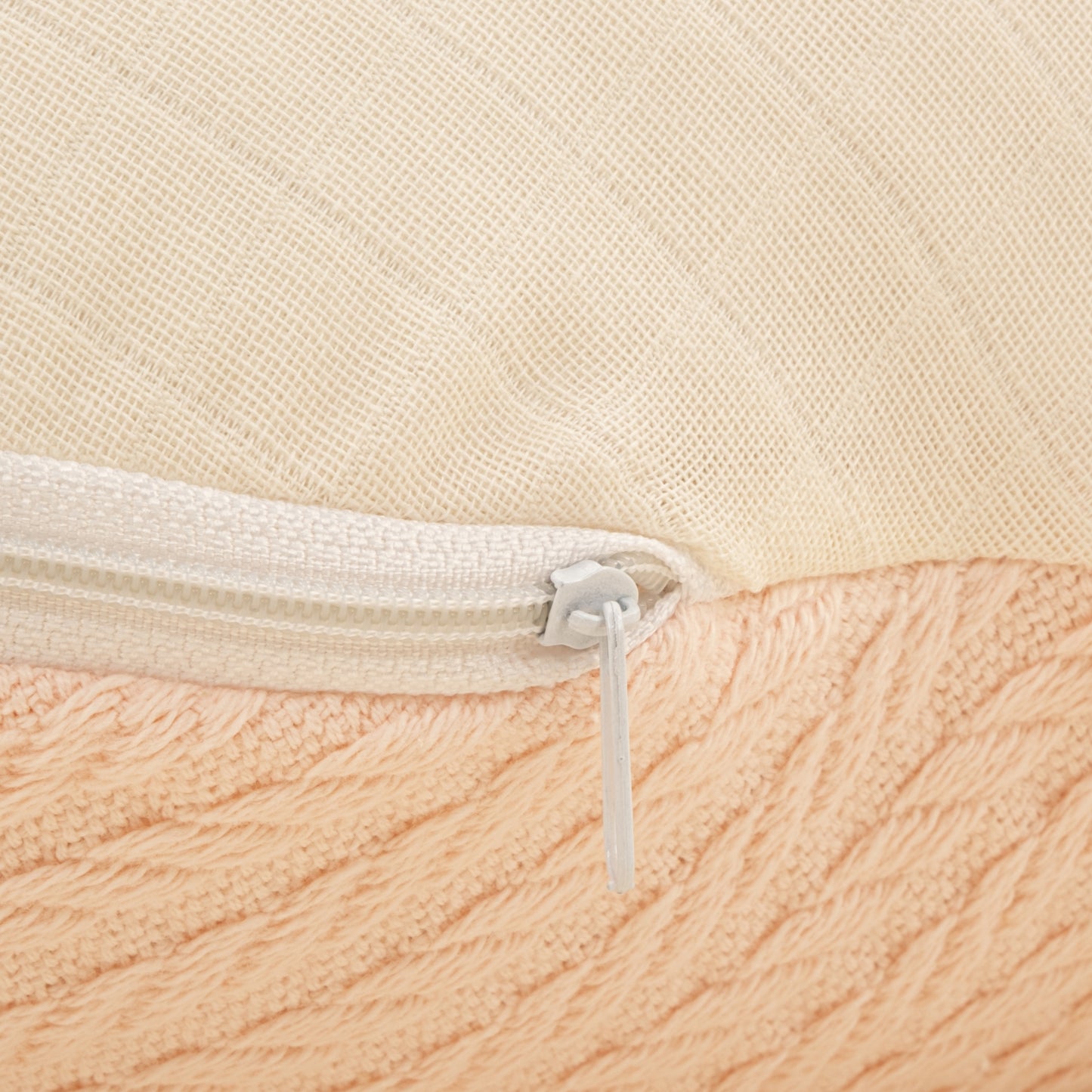 Emzirme Yastığı - Çift Taraflı - Somon Örgü - Krem Muslin