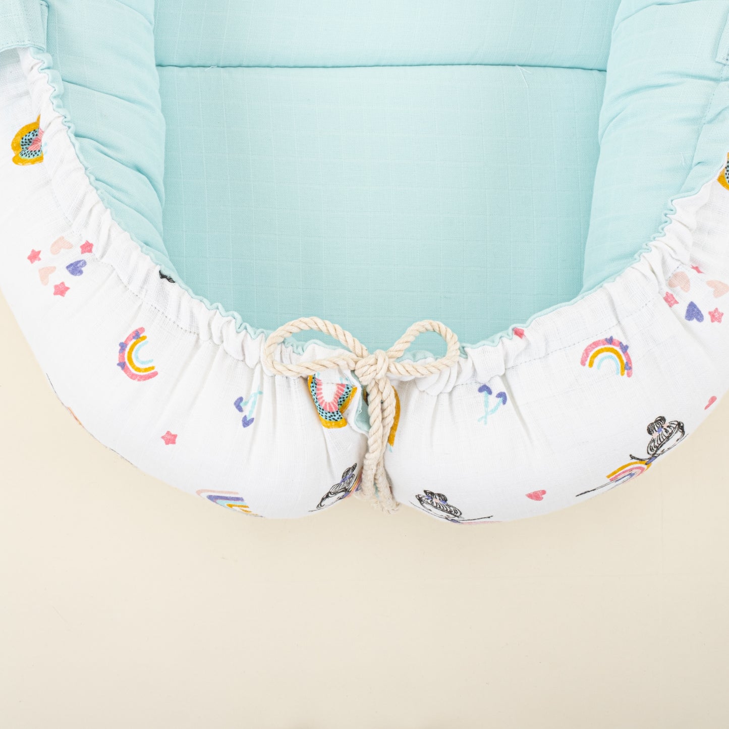 Babynest ve Yastık - Çift Taraflı - Su Yeşili Muslin - Balerin