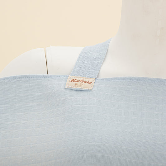 Çift Katlı Muslin Emzirme Önlüğü - Bebe Mavisi Müslin