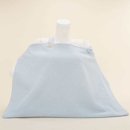 Çift Katlı Muslin Emzirme Önlüğü - Bebe Mavisi Müslin