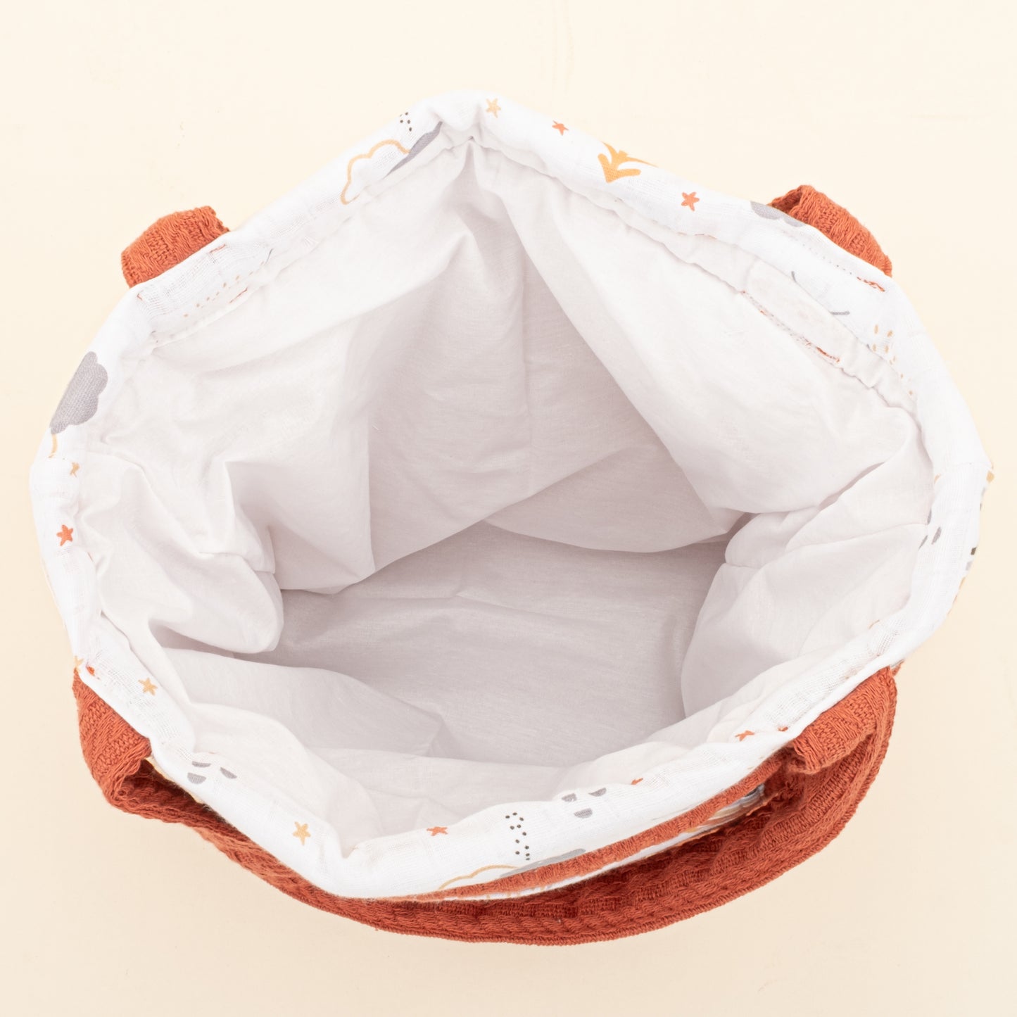 Bebek Bakım Çantası - Kiremit Örgü - Turuncu Kuyruklu Yıldız