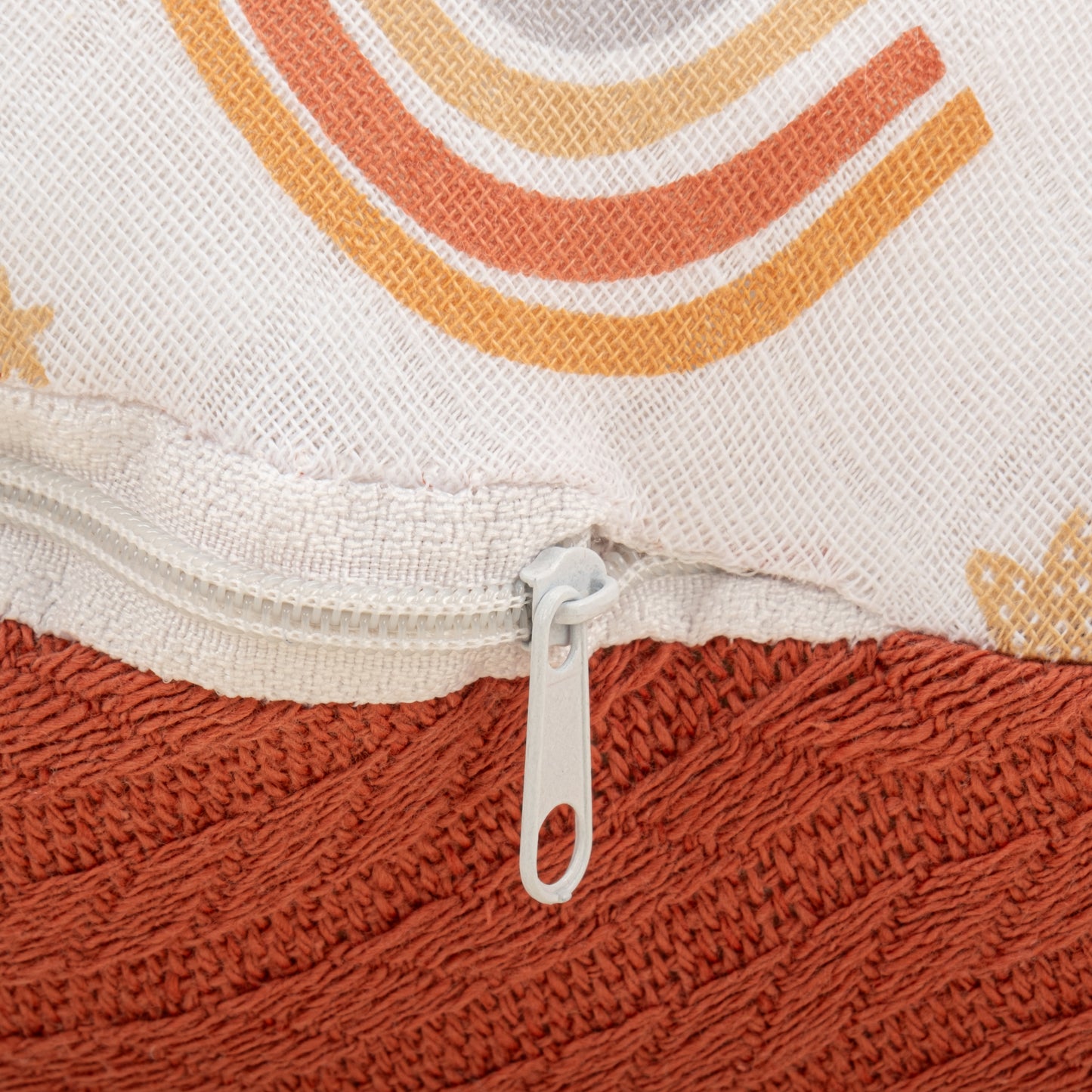 Emzirme Yastığı - Çift Taraflı - Kiremit Örgü - Turuncu Kuyruklu Yıldız