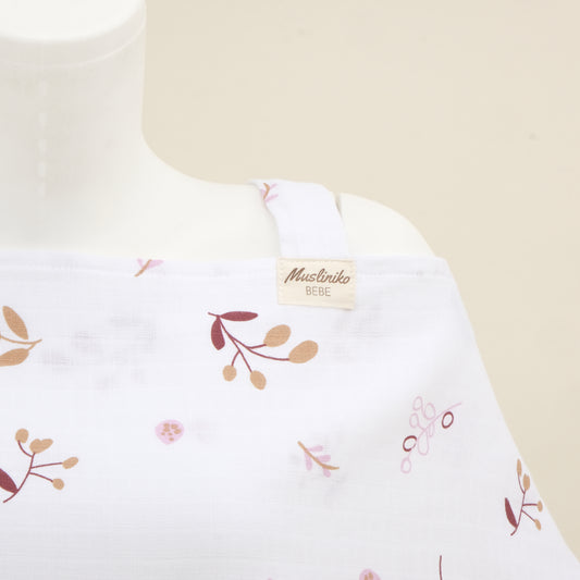 Çift Katlı Muslin Emzirme Önlüğü - Pastel Bahce