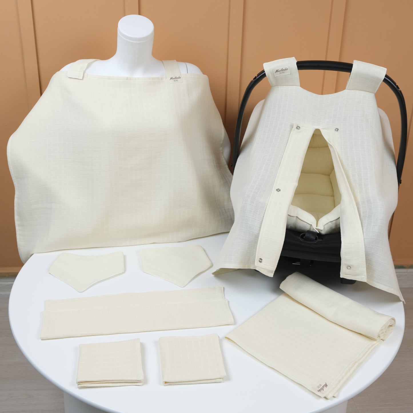 9 Parça Avantajlı Set - Tek Taraflı - Krem Muslin