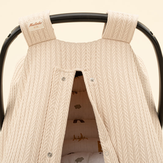 Puset Seti - Tek Taraflı - Sütlü Kahve Örgü - Galaksi ve Harfler