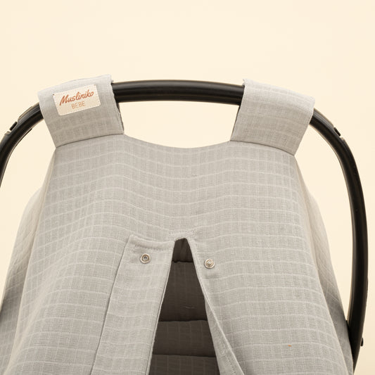 Puset Seti - Tek Taraflı - Açık Gri Muslin