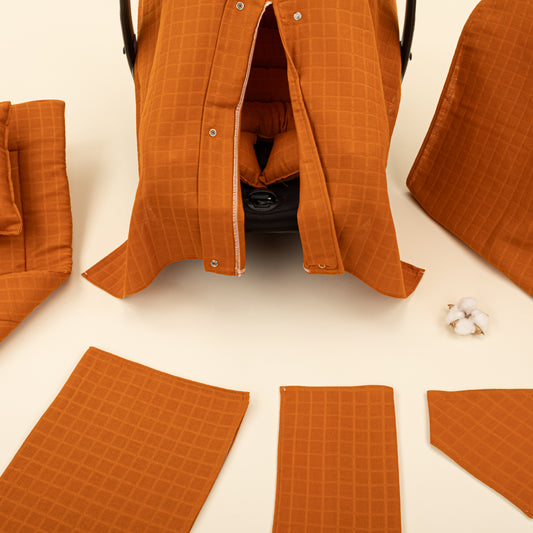 11 Parça Avantajlı Set - Tek Katlı - Kiremit Muslin