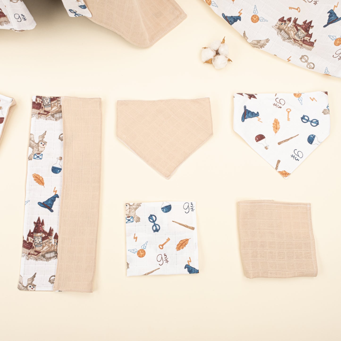 11 Parça Avantajlı Set - Çift Taraflı - Kumsal Beji Muslin - Harry