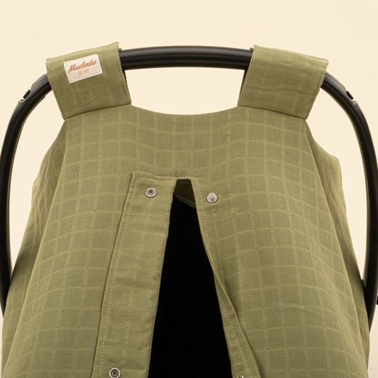 Puset Örtüsü - Tek Taraflı - Koyu Fıstık Yeşili Muslin