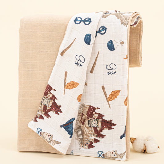 Çift Taraflı Muslin Örtü - Kumsal Beji Muslin - Harry