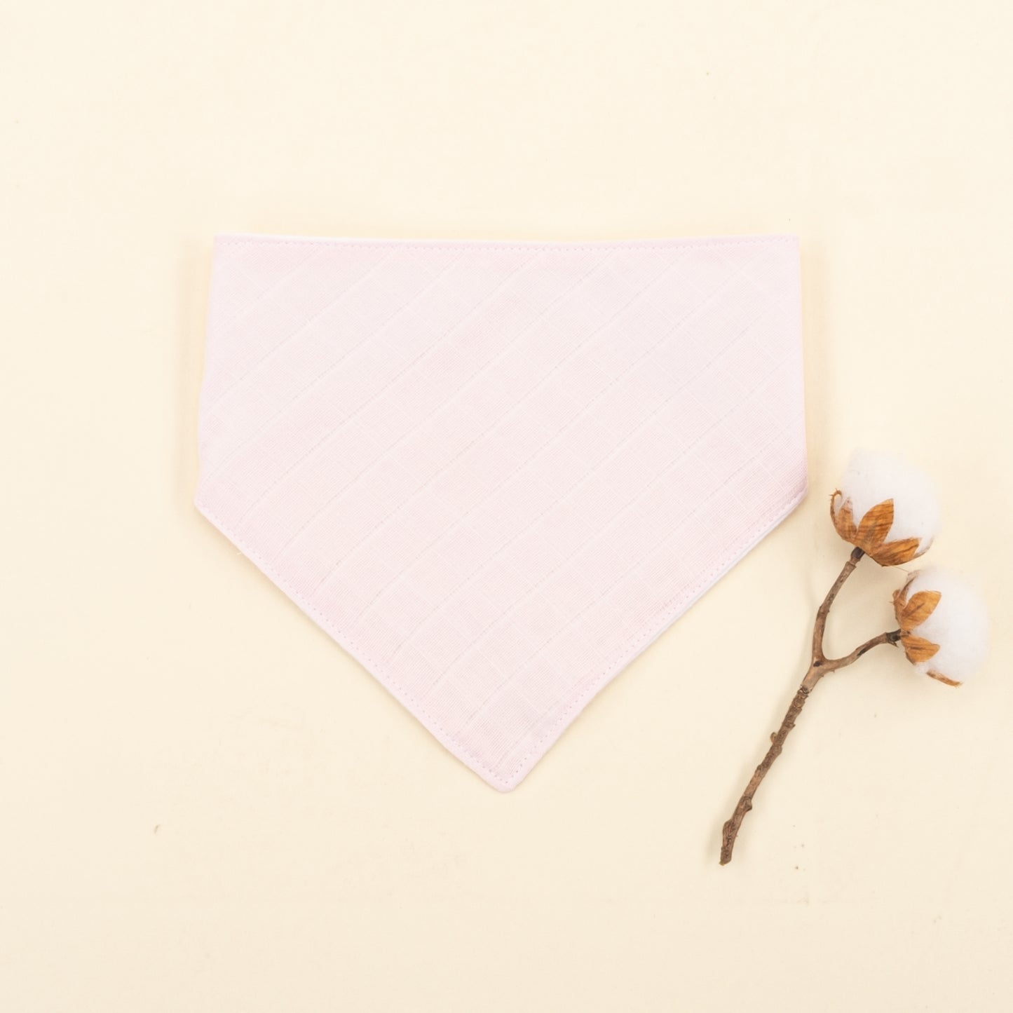 Önlük ve Mendil Seti - Tek Taraflı - Bebe Pembe Muslin