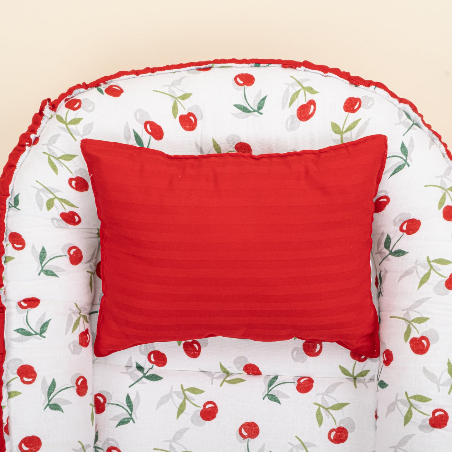 Babynest - Çift Taraflı - Kırmızı Saten - Kiraz