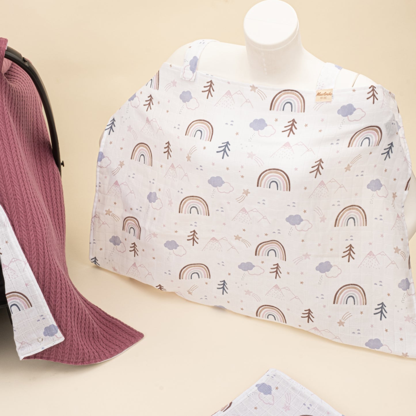 11 Parça Avantajlı Set - Çift Taraflı - Mürdüm Örgü - Pastel Gökkuşağı