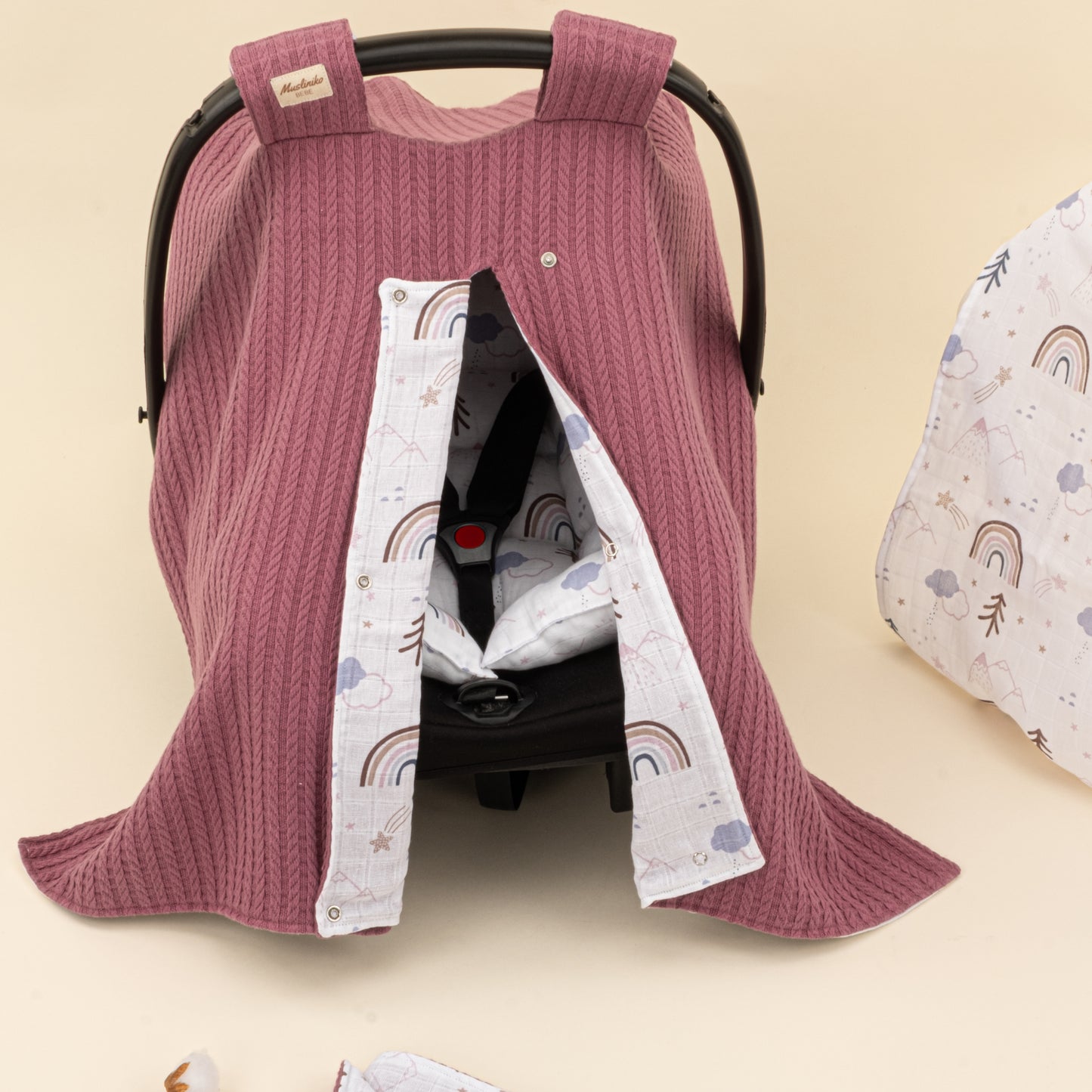 9 Parça Avantajlı Set - Çift Taraflı - Mürdüm Örgü - Pastel Gökkuşağı