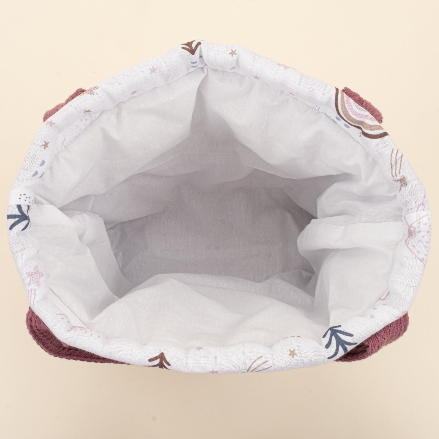 Bebek Bakım Çantası - Mürdüm Örgü - Pastel Gökkuşağı