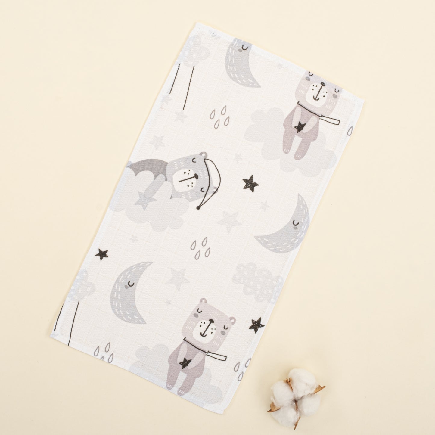 5'li Omuz Mendili Set - Gri Muslin - Aydede