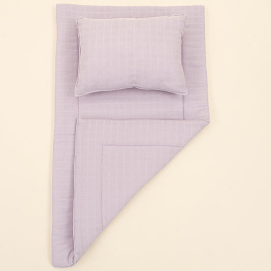 Alt Açma Matı ve Yastık - Lila Muslin