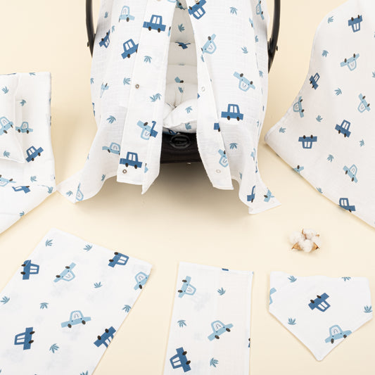 11 Parça Avantajlı Set - Tek Katlı - Mavi Arabalar