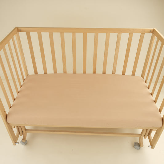 Bebek Lastikli Çarşaf ve Yastık Kılıfı - İki Katlı Organik Muslin - Sütlü Kahve - Harry