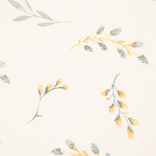 5'li Omuz Mendili Set - Mint Muslin - Yapraklar