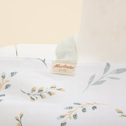 Çift Katlı Muslin Emzirme Önlüğü - Yapraklar