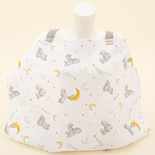 Çift Katlı Muslin Emzirme Önlüğü - Gri Tavşan