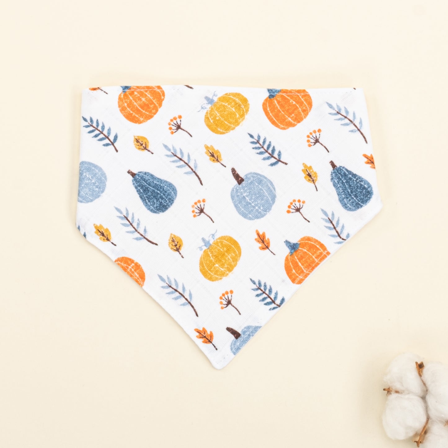 Önlük ve Mendil Seti - Tek Taraflı - Mavi Balkabağı