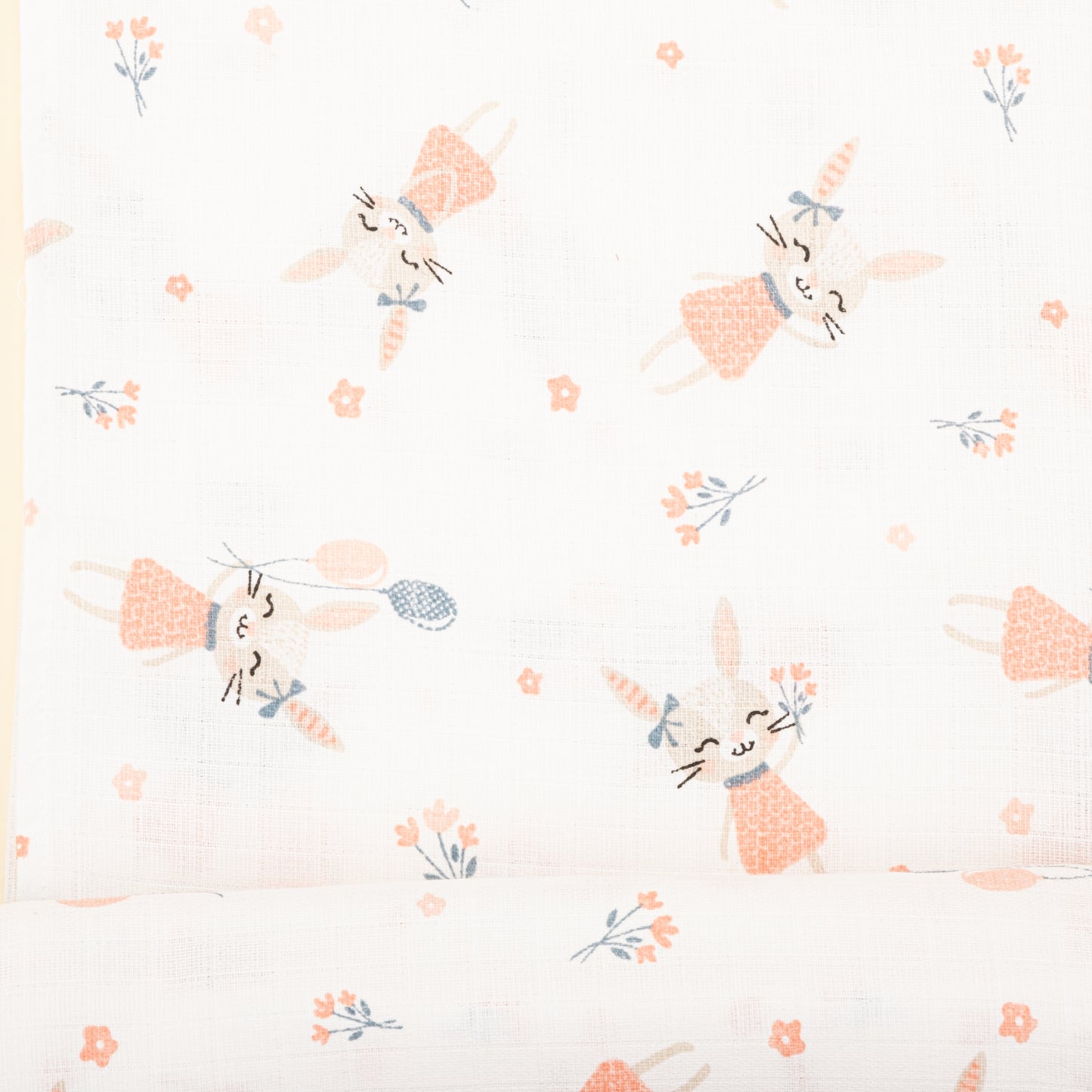 Dört Katlı Organik Muslin Set - Mercan - Tavşan