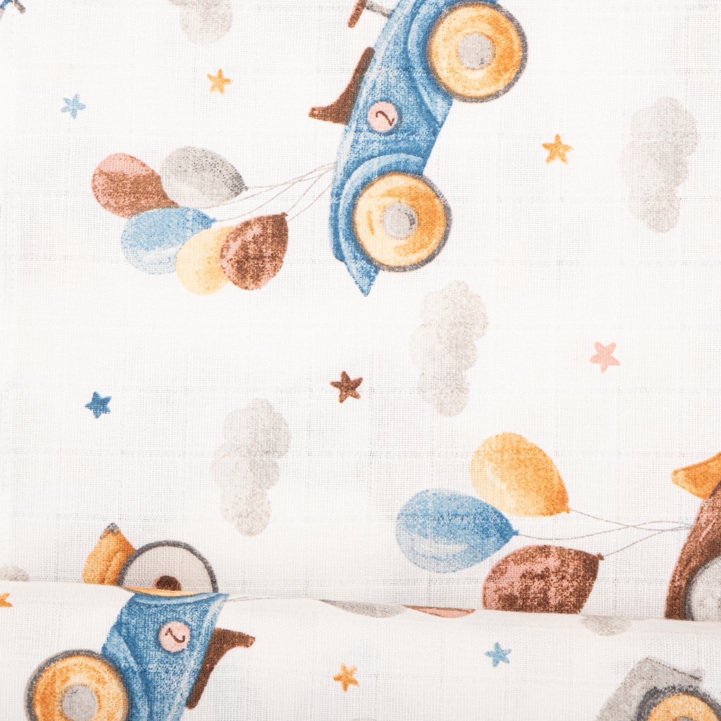 Dört Katlı Organik Muslin Set - Taş - Uçan Araba