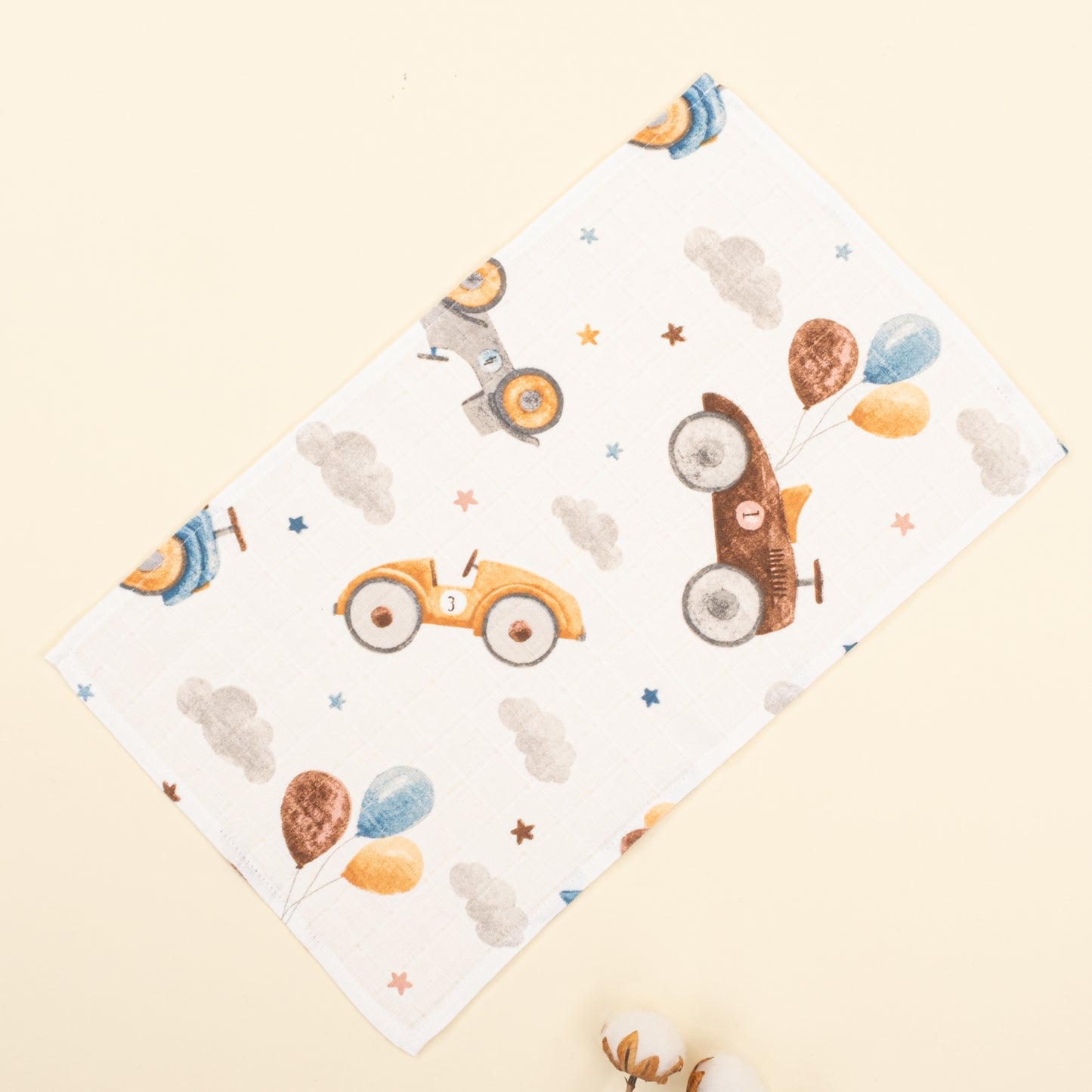 Dört Katlı Organik Muslin Set - Taş - Uçan Araba