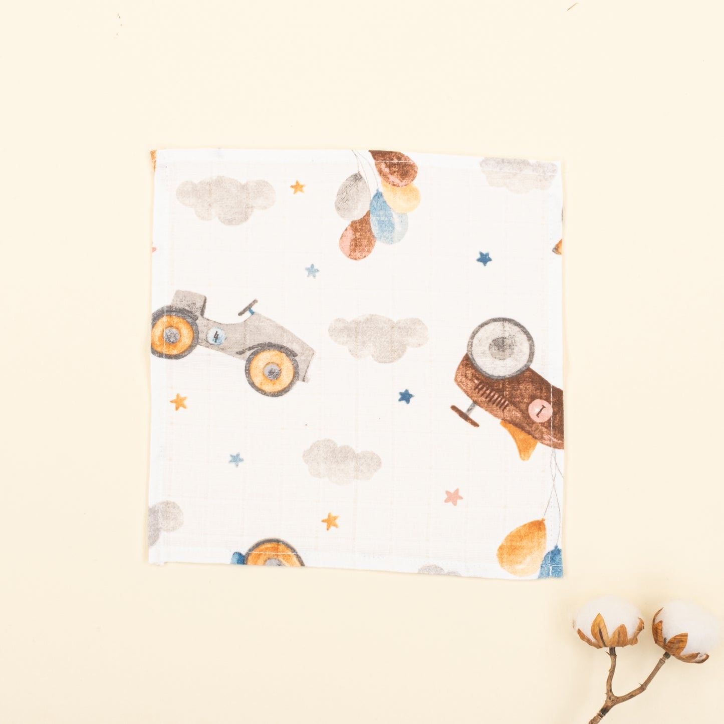 Dört Katlı Organik Muslin Set - Taş - Uçan Araba