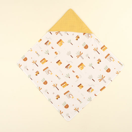 Muslin Kundak - Hardal Muslin - Sarı Ev